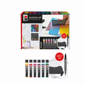   Marabu Acryl Color akrilfesték szett simítóval - 6x25 ml erős színek