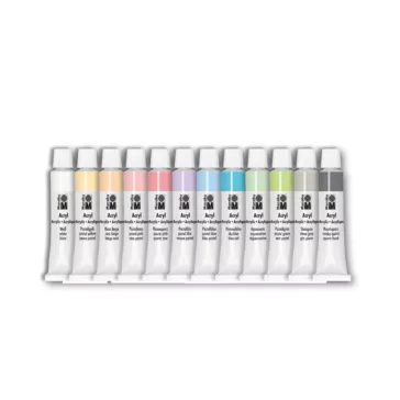 Marabu akrilfesték szett - pasztell színek, 12 x 12 ml