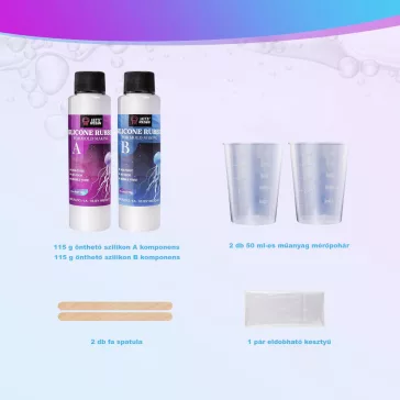  Let's Resin önthető kétkomponensű szilikon - próbakészlet eszközökkel, 230 g